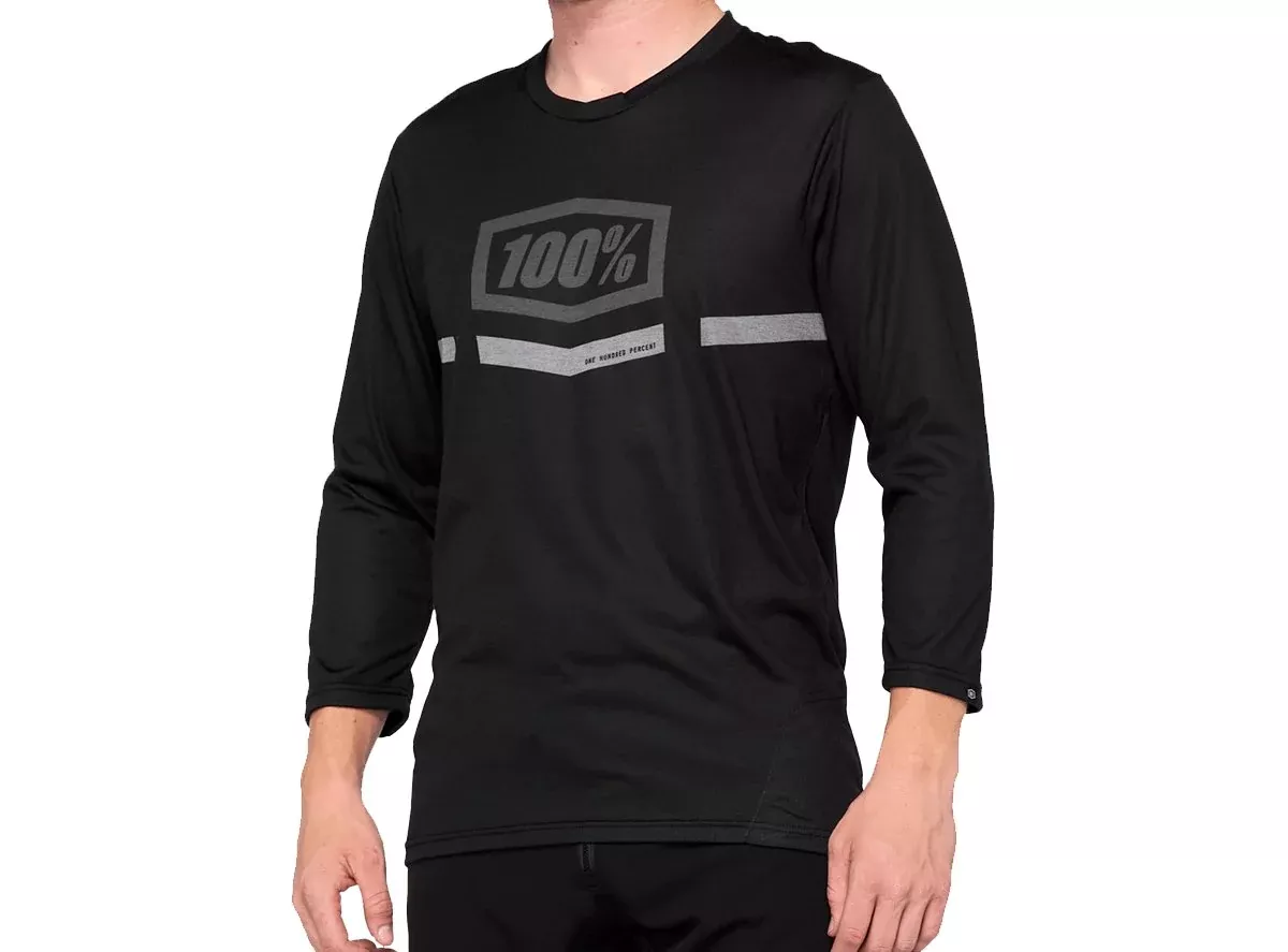 100% Airmatic 3/4 Sleeve MTB Jersey - Black - Prior Season