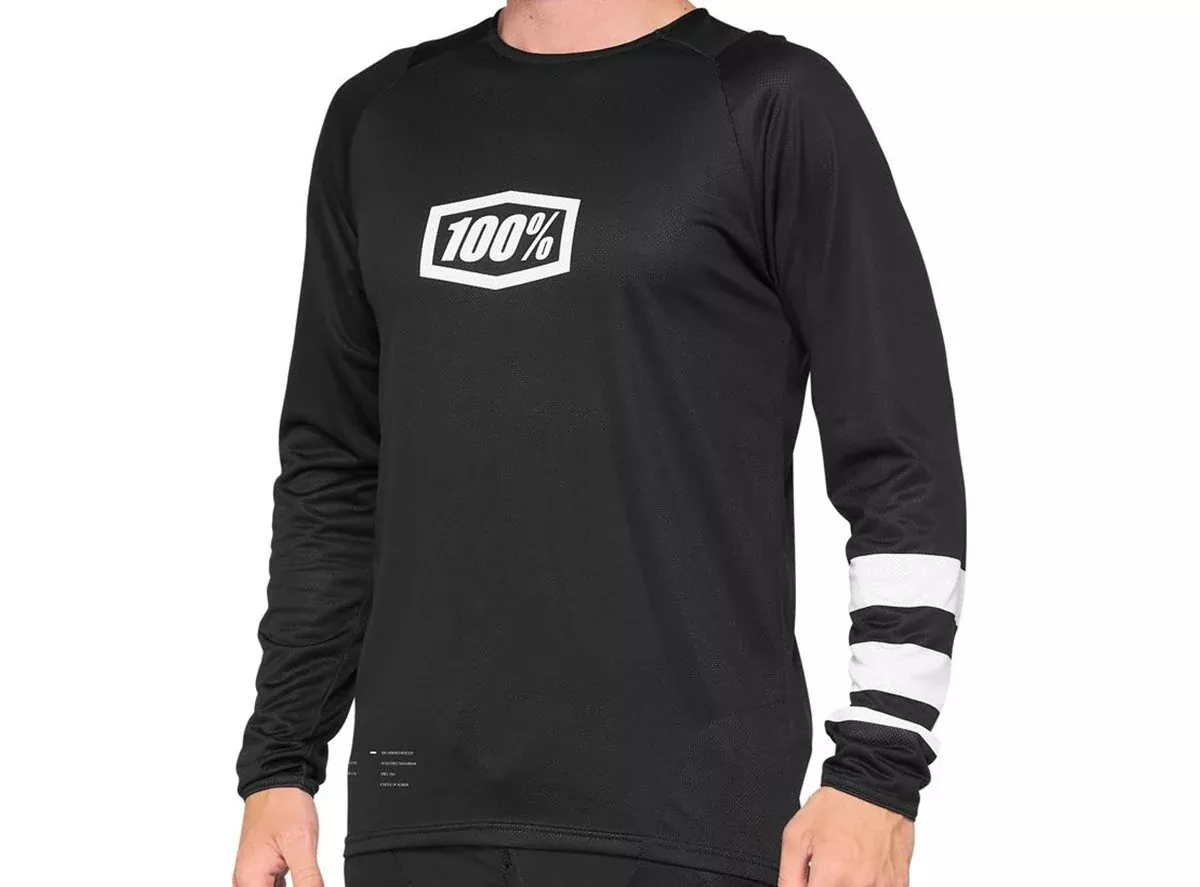 100% R-Core Long Sleeve MTB Jersey - Black-White - Prior Season