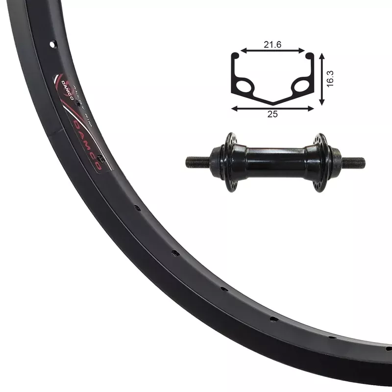 20" X 1.75 ALLOY ALL BLACK (SINGLE WALL)