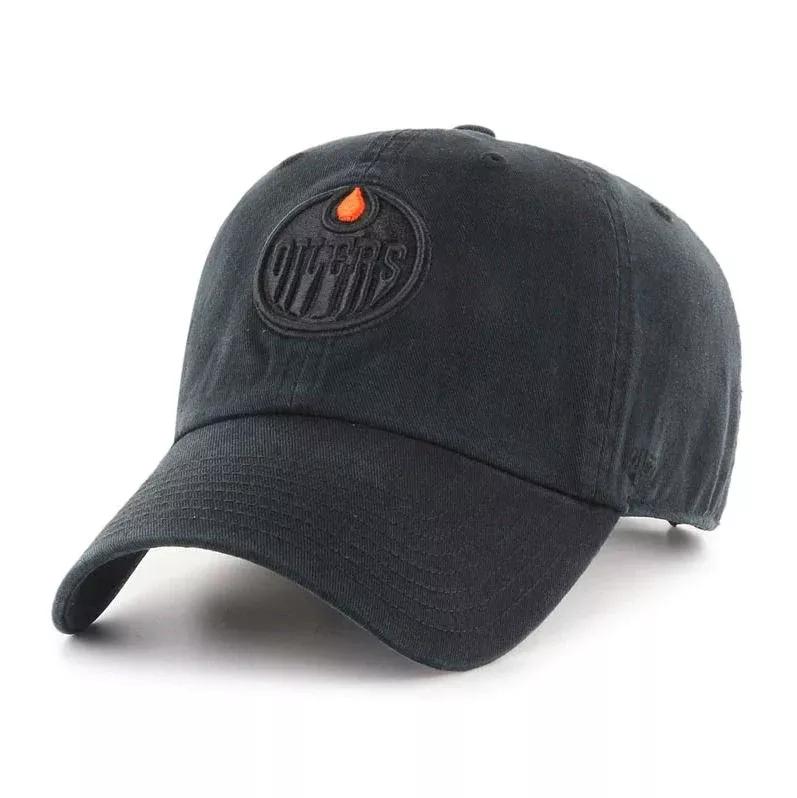 '47 Brand Men's NHL Edmonton Oilers Blackout Clean Up Hat