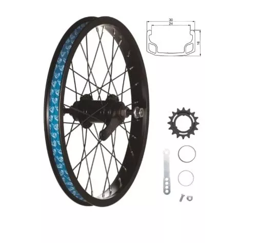 49N WHEEL REAR 16" COASTER NUT BLK