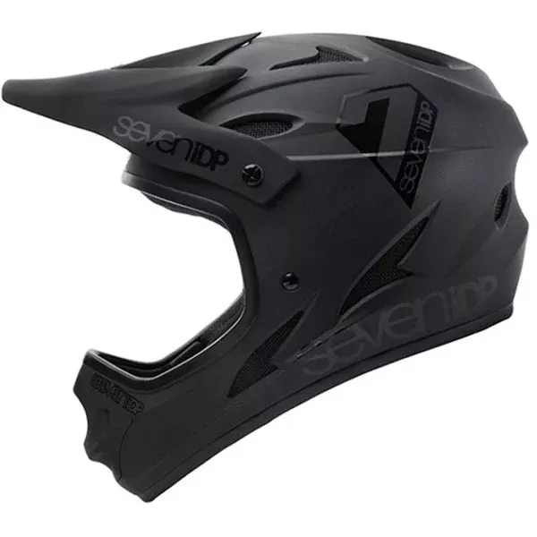 7 iDP M1 Full Face Helmet - Youth - Matt Black-Gloss Black
