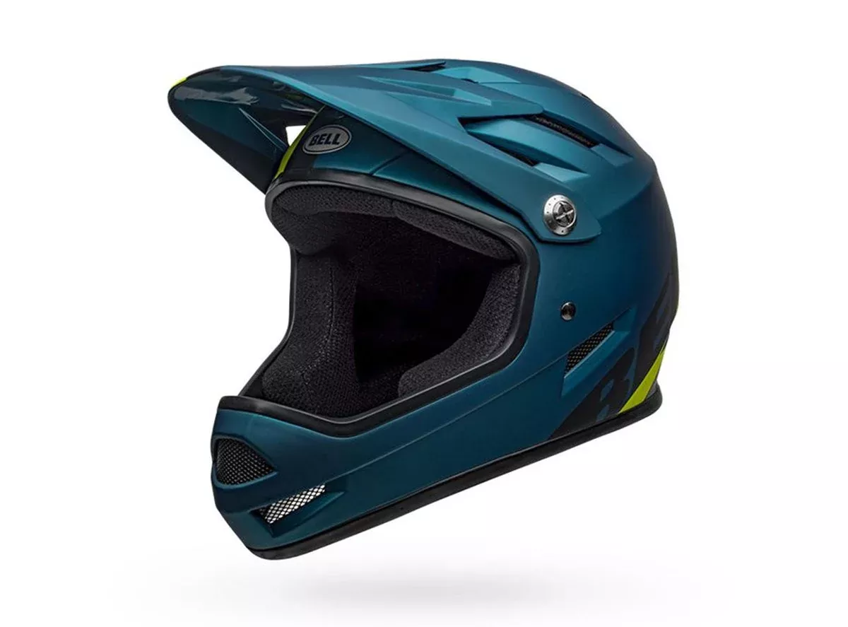 Bell Sanction Full Face Helmet - Matt Blue-Hi Viz