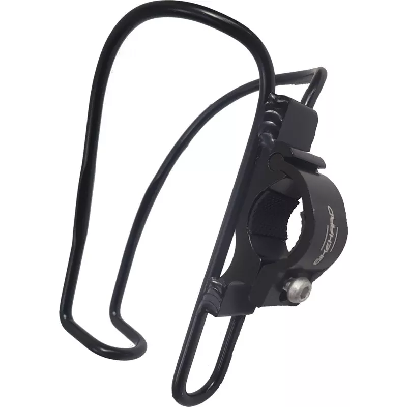 BikeHard Aluminum Bottle Cage with Adjustable Handlebar Mount Black