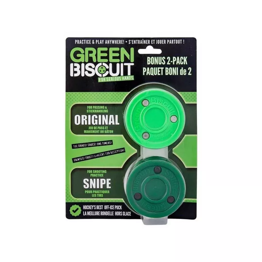 Blue Sports Green Biscuit Hockey Training Puck Combo Pack