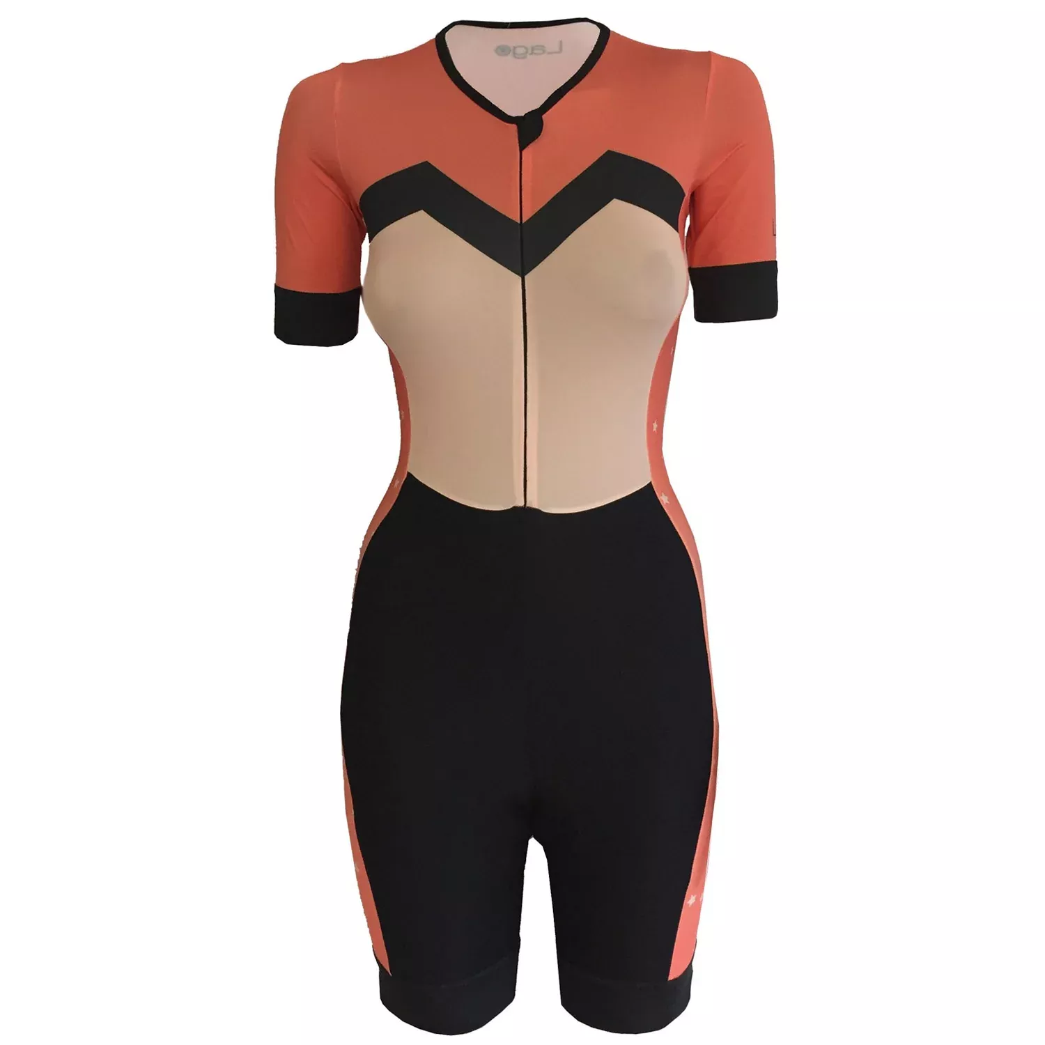 Body maniche corte donna Lago Stardust - Corallo