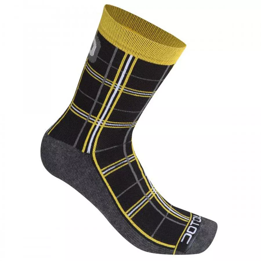 Calze Dotout Checked - Nero giallo