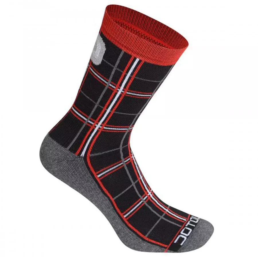 Calze Dotout Checked - Nero rosso