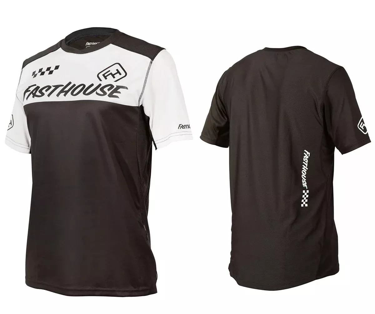 Fasthouse Alloy Block Short Sleeve MTB Jersey - White-Black