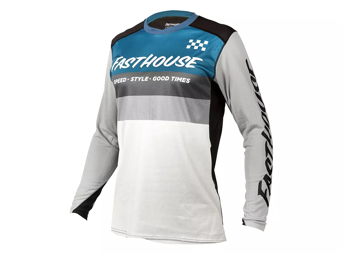 Fasthouse Alloy Kilo Long Sleeve MTB Jersey - Youth - Slate-White