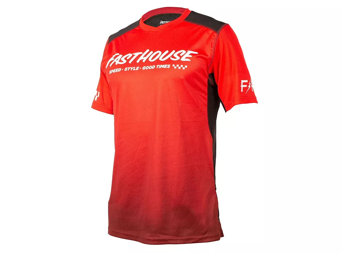 Fasthouse Alloy Slade Short Sleeve MTB Jersey - Youth - Red-Black