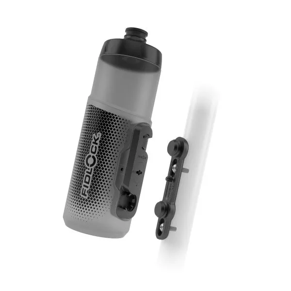 Fidlock Twist 600ml Bottle Set With Fidlock Logo Front-Transparent Black