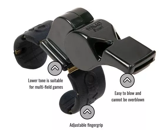 Fox 40 Black Pearl Fingergrip Whistle