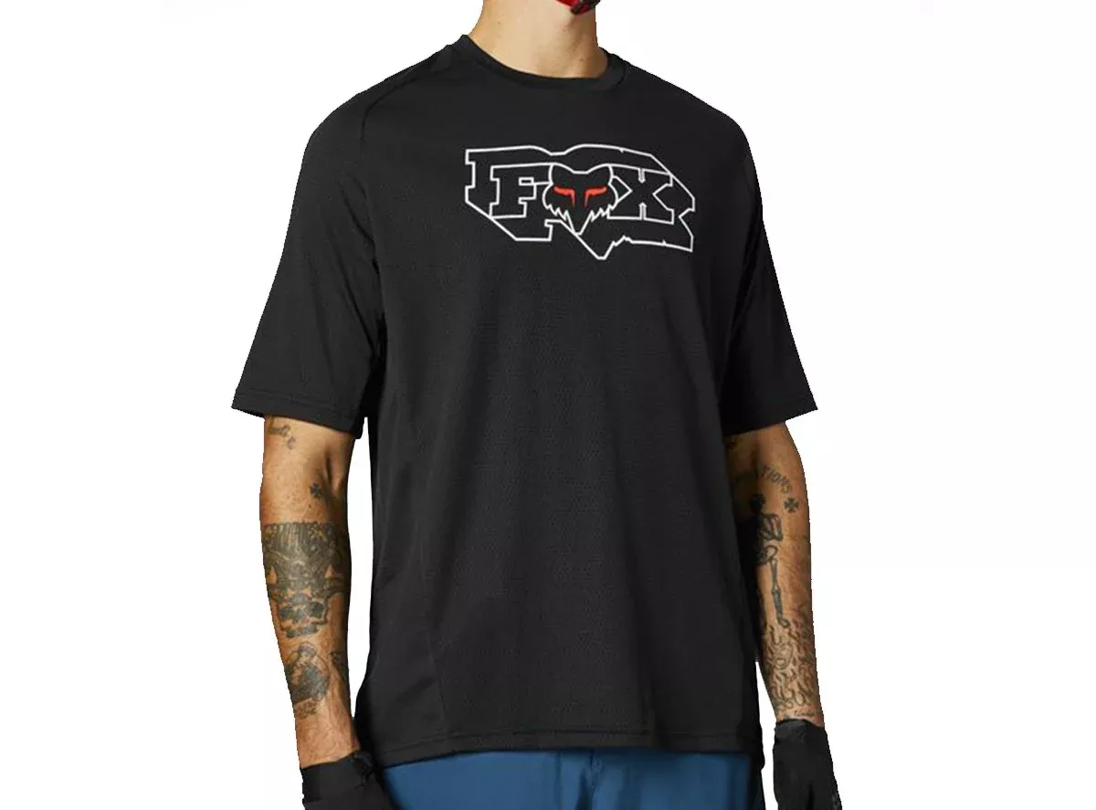 Fox Racing Defend Short Sleeve MTB Jersey - Black-White-Red