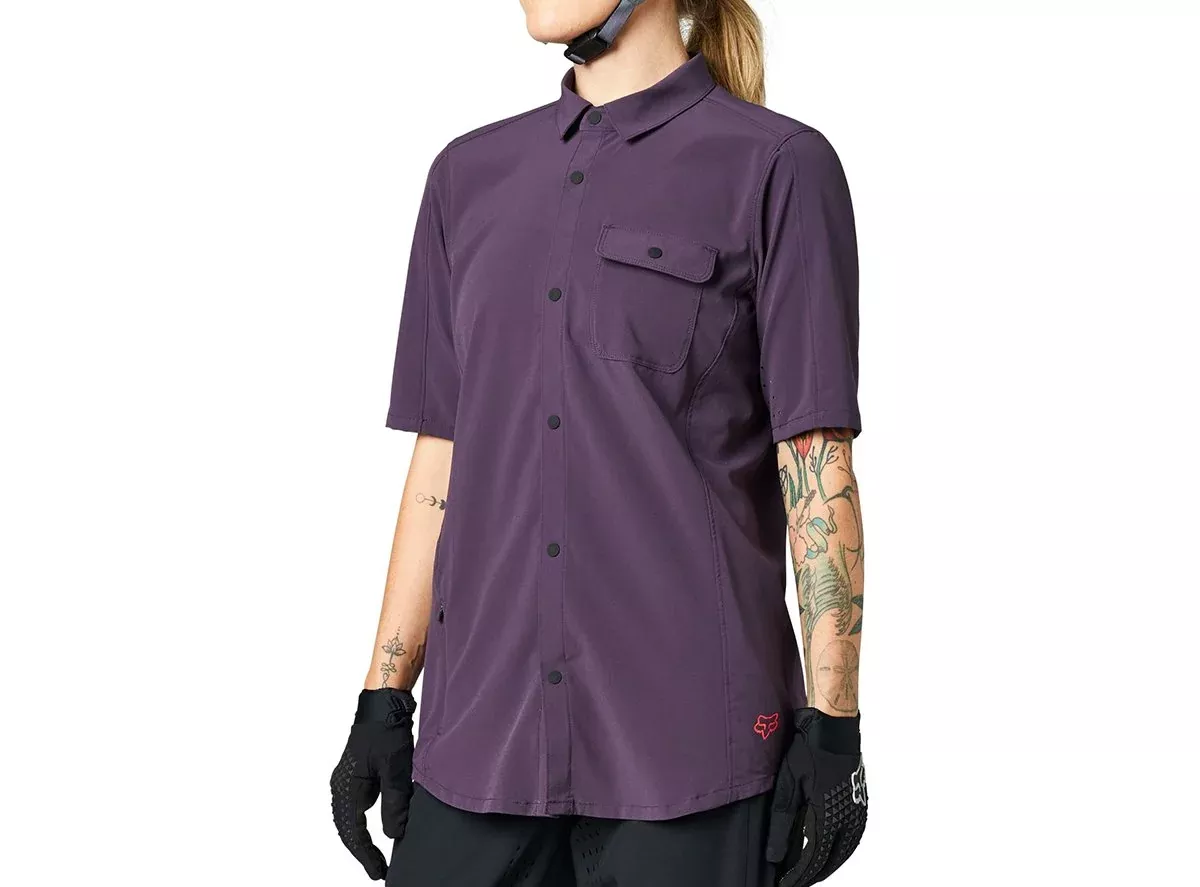 Fox Racing Flexair Woven Short Sleeve MTB Jersey - Womens - Dark Purple