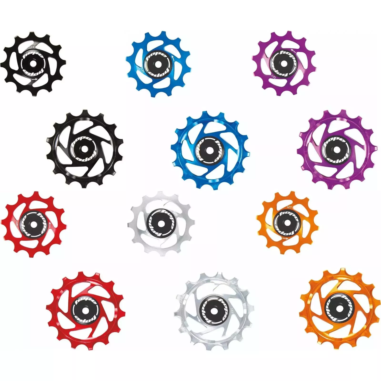 Hope 14T/12T For SRAM Coloured Jockey Wheels - Pair