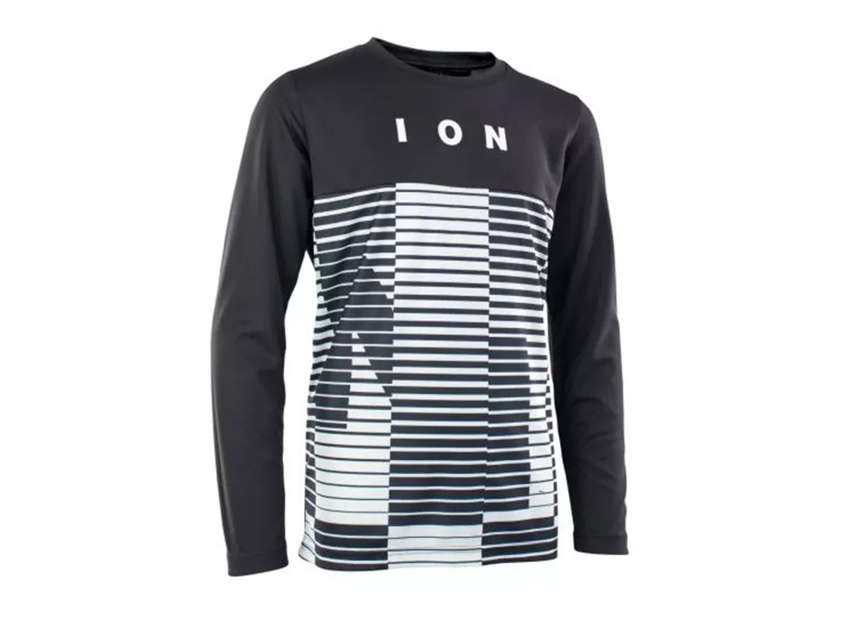 ION Scrub AMP Mesh_ine Long Sleeve MTB Jersey - Youth - Black