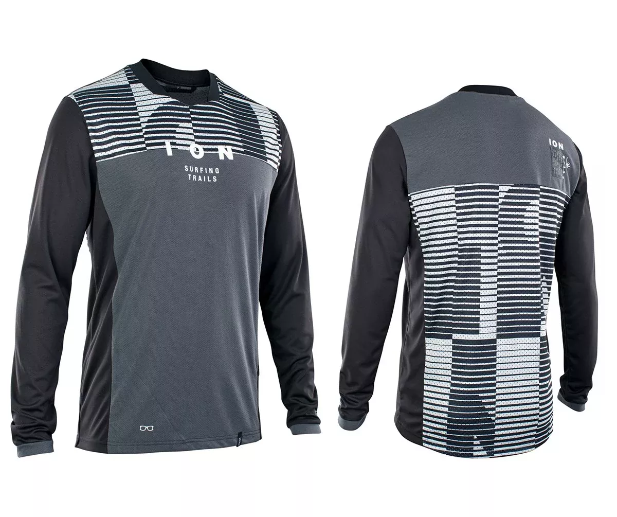 ION Scrub Mesh_ine Long Sleeve MTB Jersey - Black