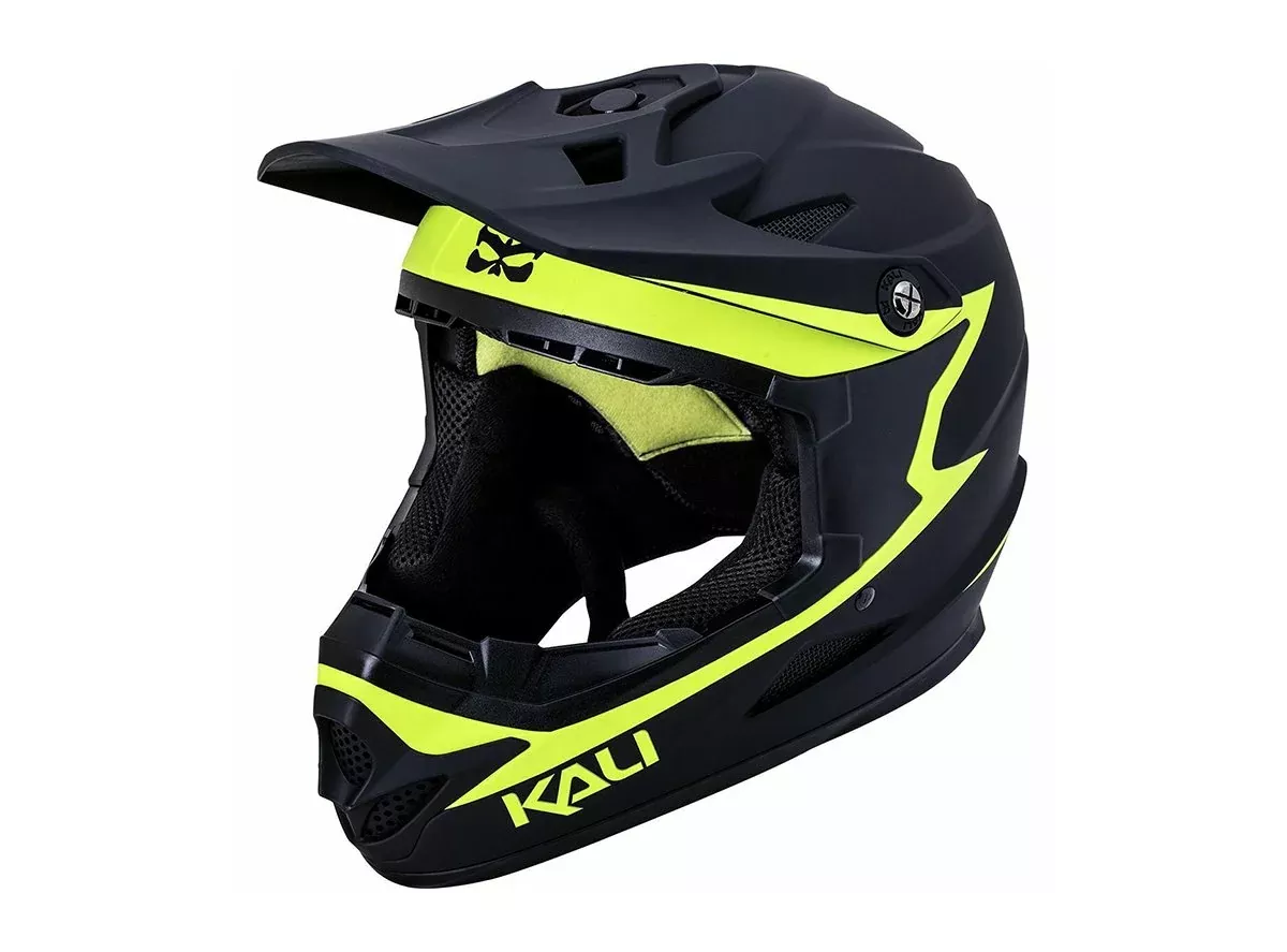 Kali Zoka Full Face Helmet - Rekoning - Youth - Matt Black-Fluo Yellow