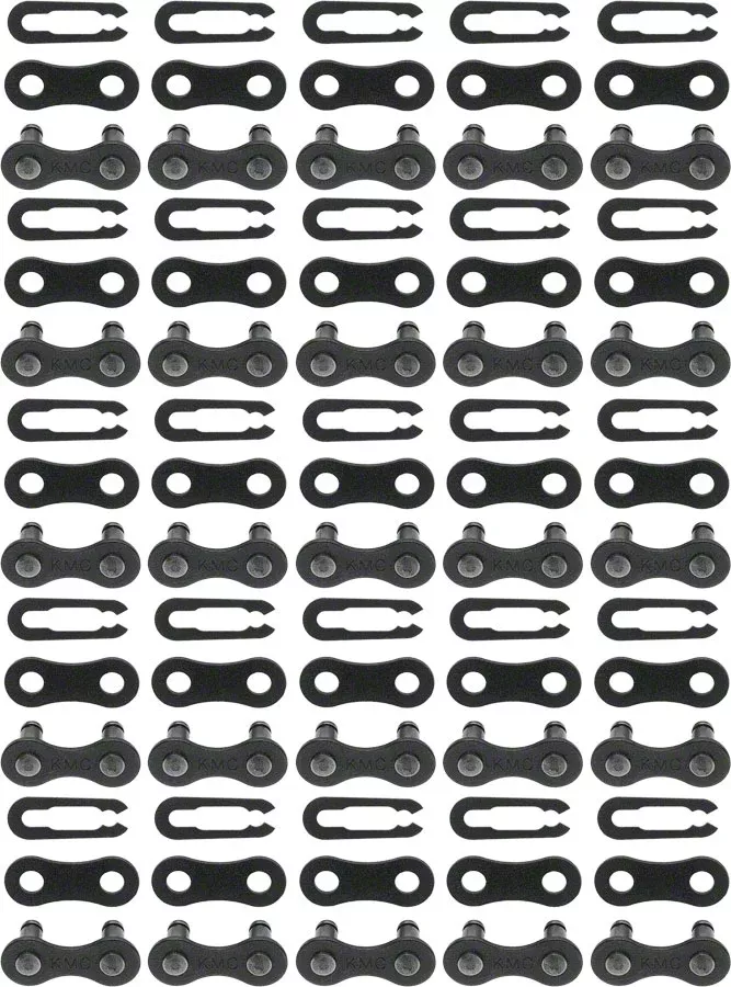 KMC Z410 Master Link - Single Speed 1/2" x 1/8", Black, 25 Pairs