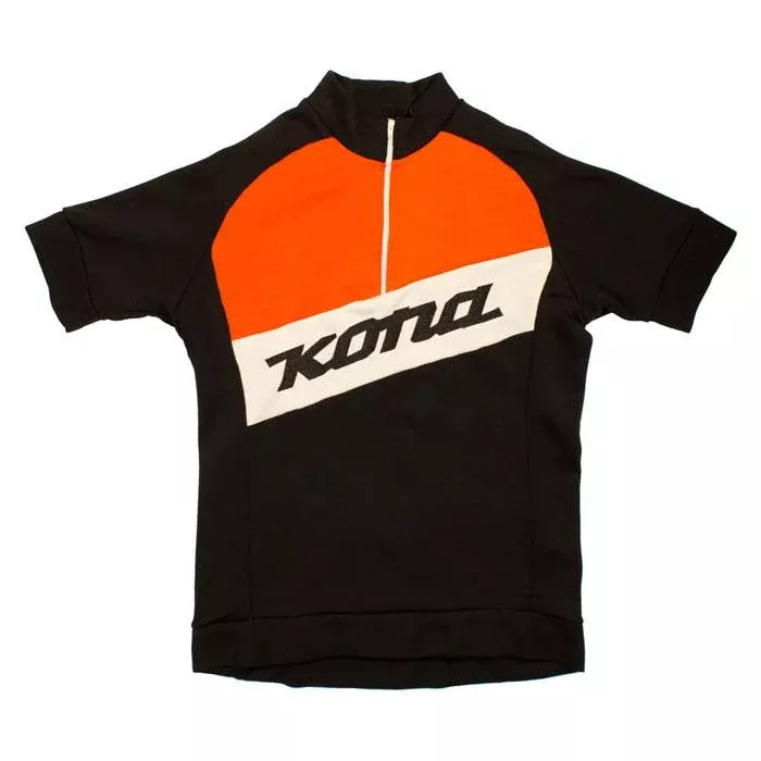Kona Raglan Short Sleeve Merino Jersey - Black-Orange