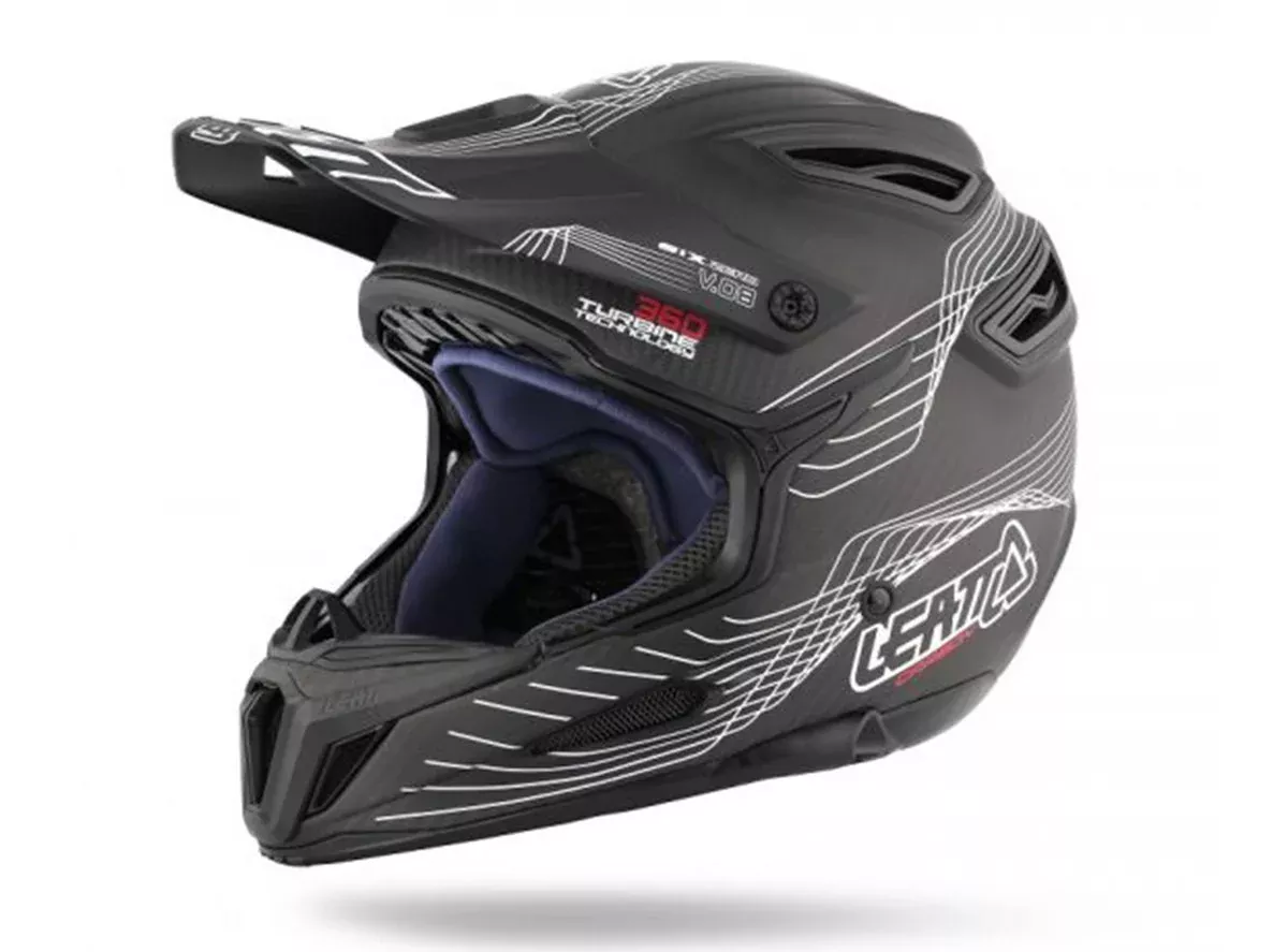 Leatt DBX 6.0 Carbon V08 Full Face Helmet - Carbon-White-Red