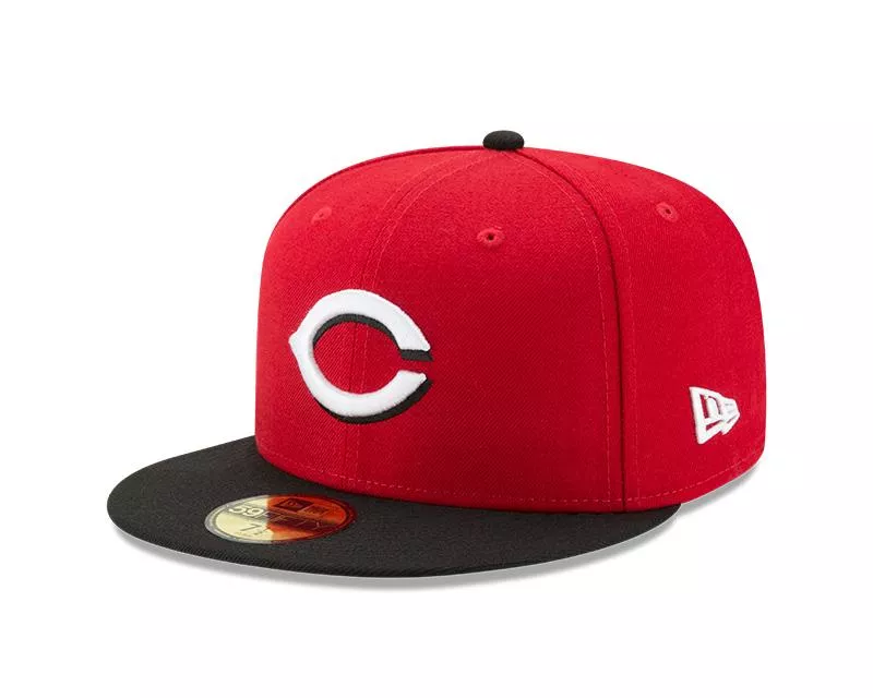 New Era Men's MLB Cincinnati Reds Authentic Collection 59FIFTY Road Fitted Hat