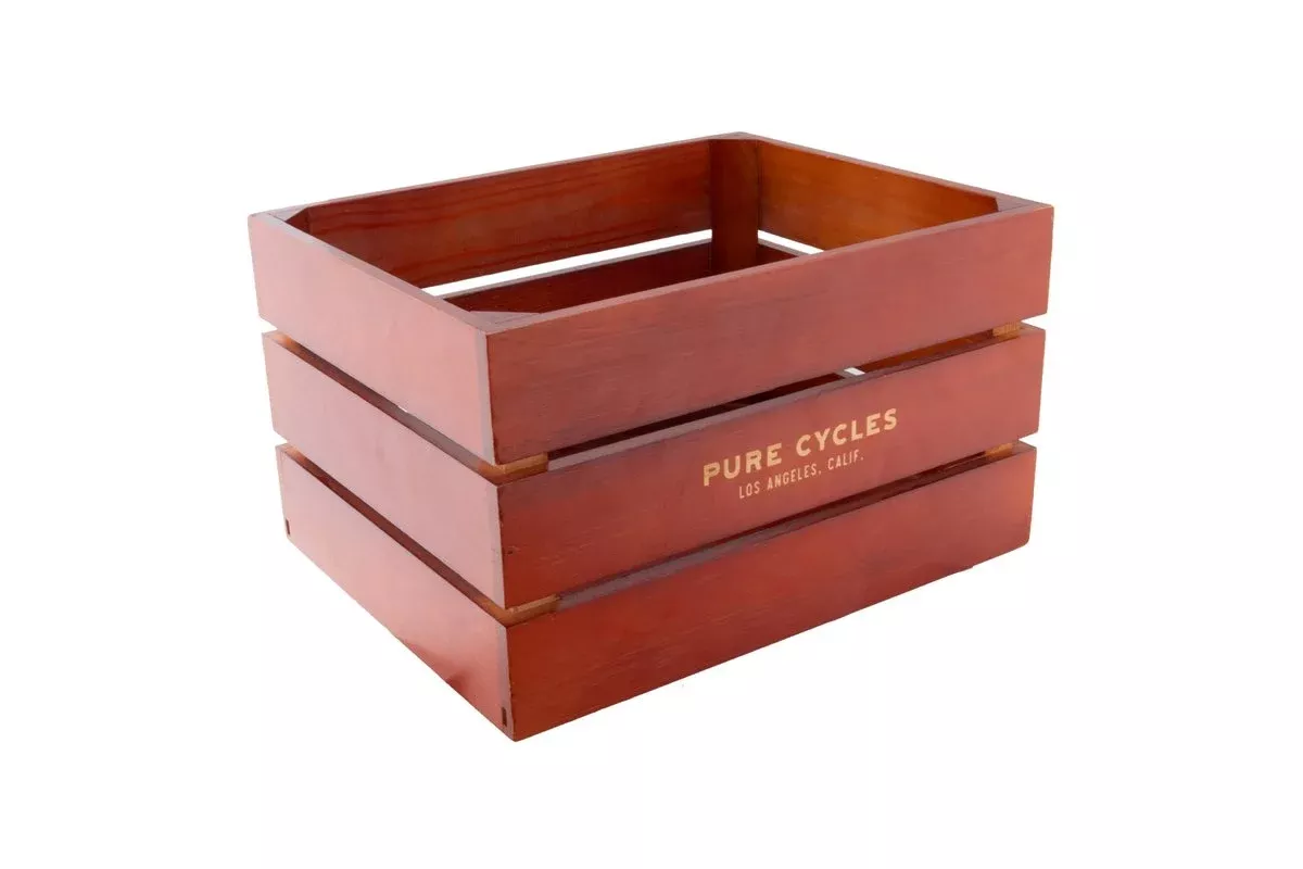 Pure Cycles Wooden City Crate - Rich Cedar