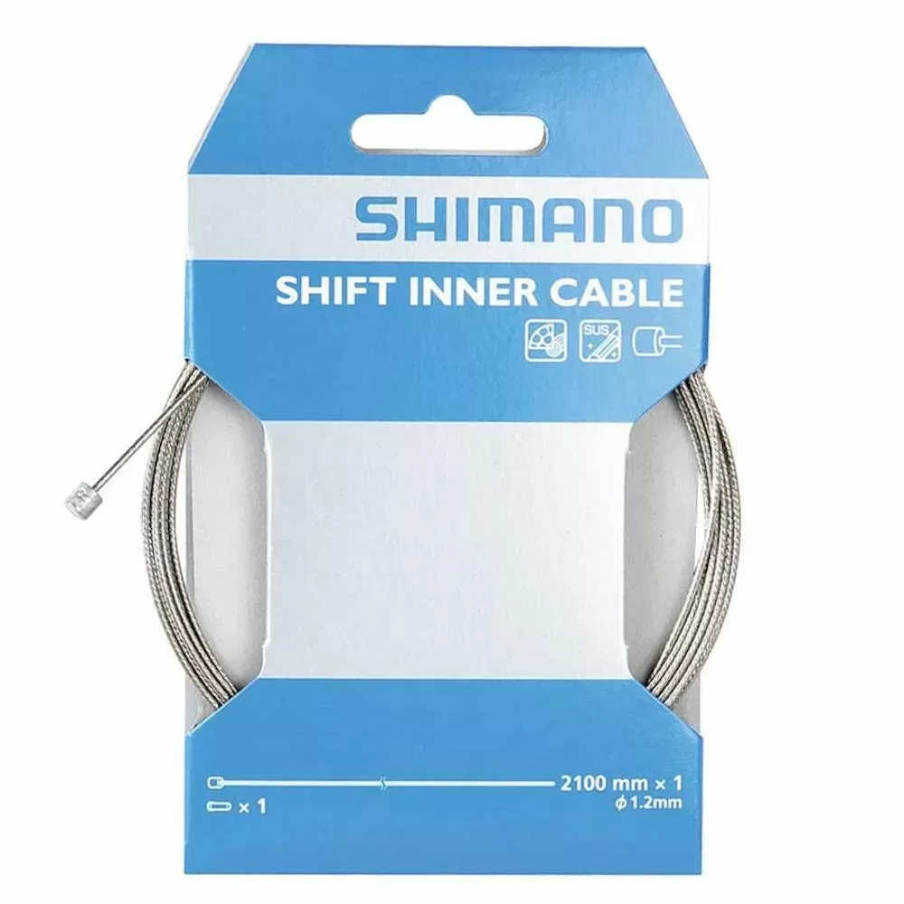 Shimano Shift Cable w/ Crimp Stainless 1.2mm x 2100mm