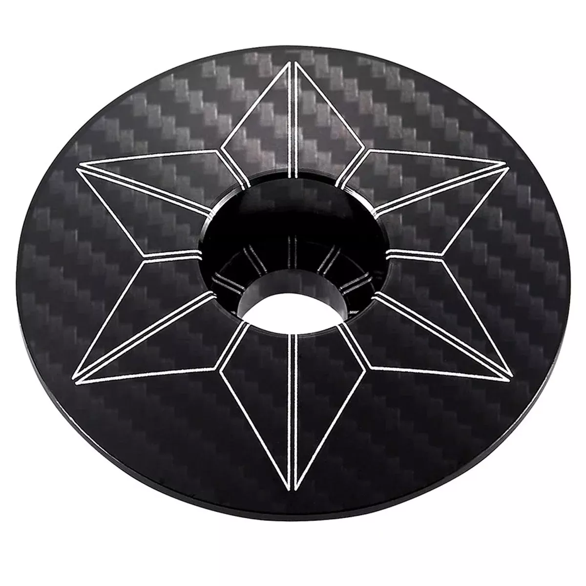 Tappo serie sterzo Supacaz Star Capz Laser carbon - Nero