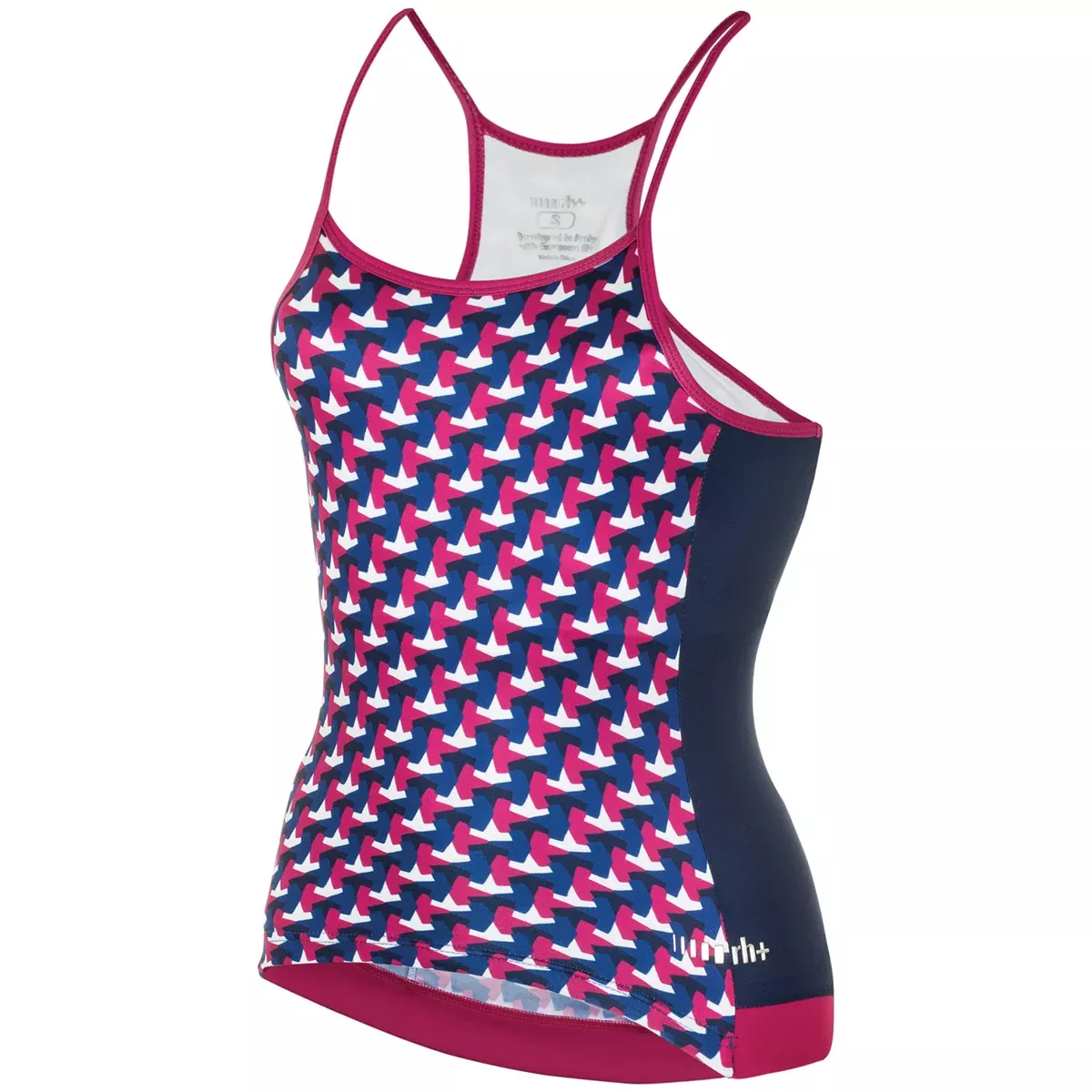 Top donna Rh+ Preppy - Fucsia blu bianco