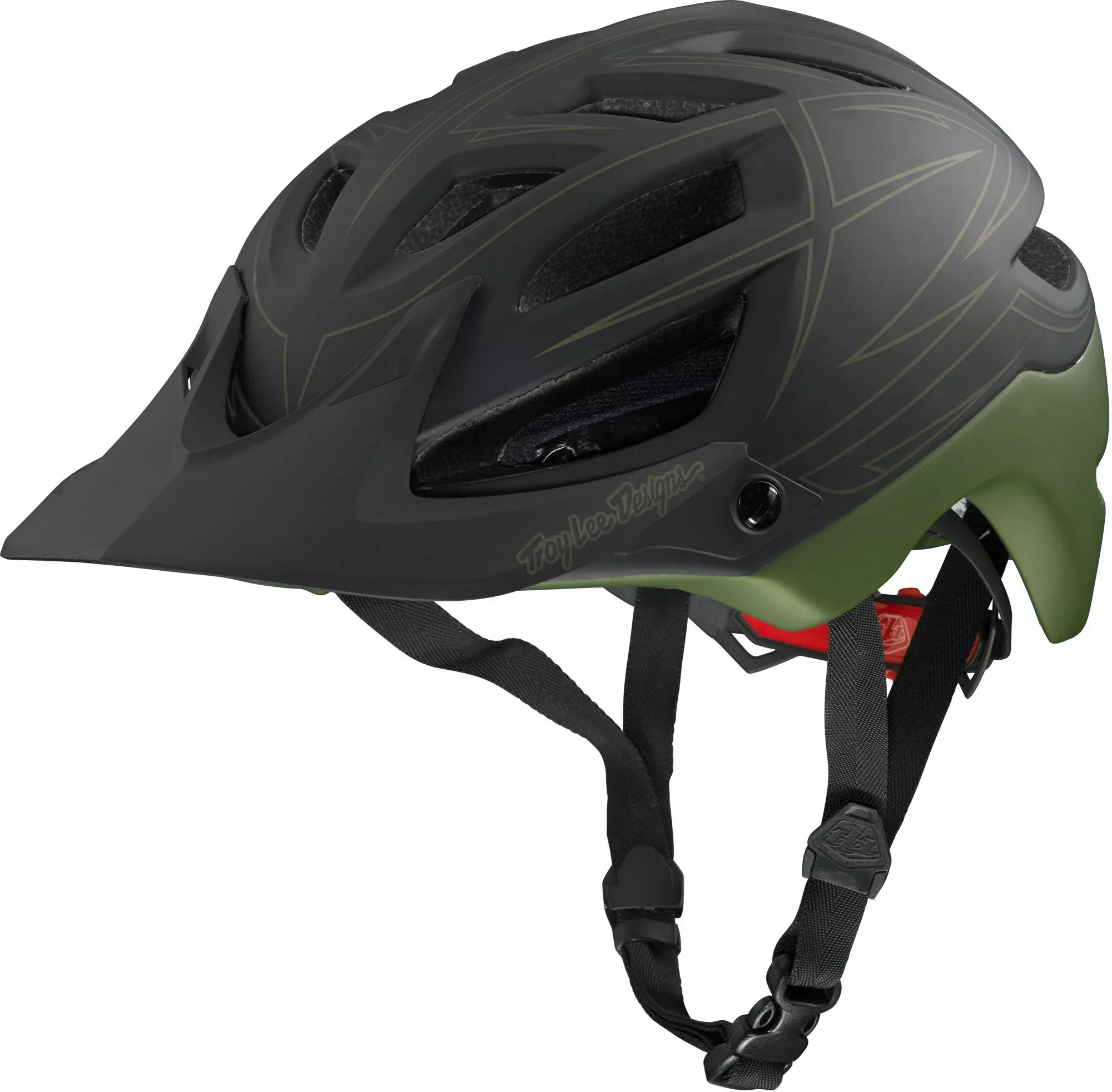 Troy Lee Designs A1 MTB Helmet - Pinstripe - Army Green