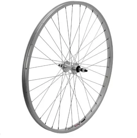 WHEEL 26X1-3/8 ALLOY Rear SILV. 36H NUTTED