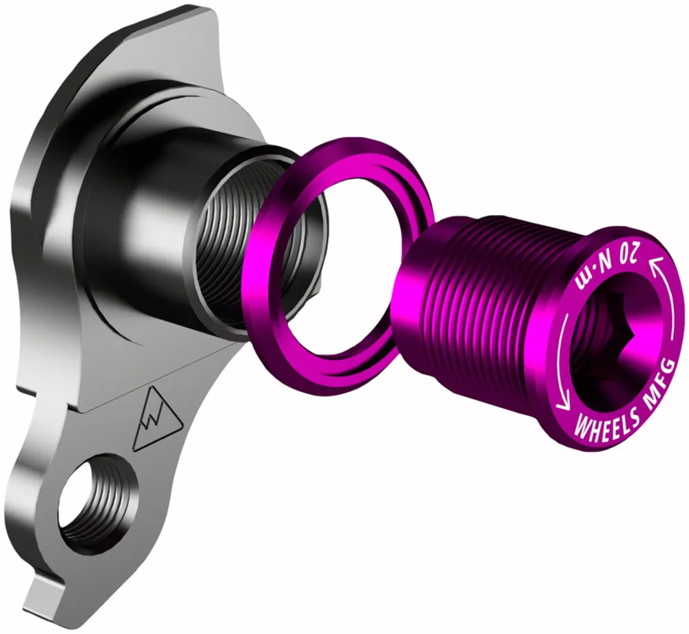 Wheels Manufacturing Wheels Manufacturing Universal Derailleur Hanger - 404-7, For Frames designed to accept SRAM UDH, Black/Purple